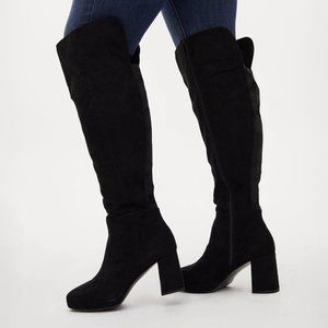 Torrid - Faux Suede Black Knee-High Boots - Size 8W